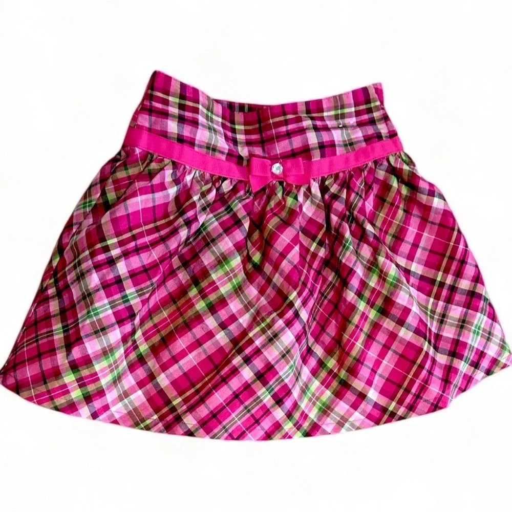 Y2K Gymboree Pink Plaid Layered Skirt 3T Toddler Girl Like New Condition